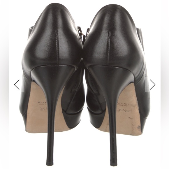 Gucci Black Leather Platform Pumps - Picture 2 of 5